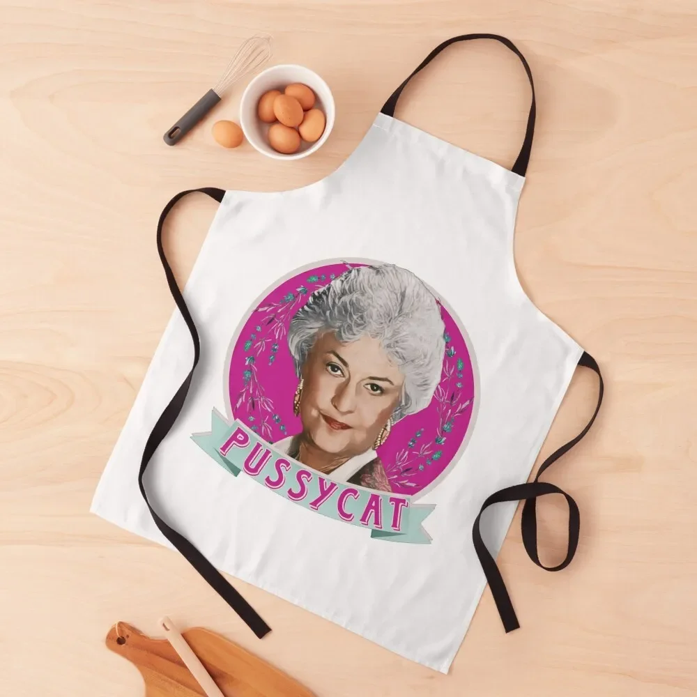 Red Dorothy Zbornak Pussycat Apron Things For Home And Kitchen Chef Uniform For Men Apron