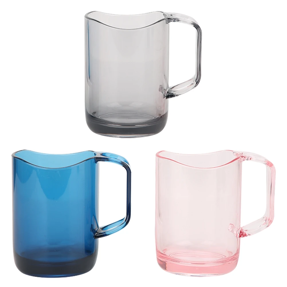 3Pcs Innovative Thicken Toothbrush Cup with Handle Toothbrush Holder Bathroom Supply