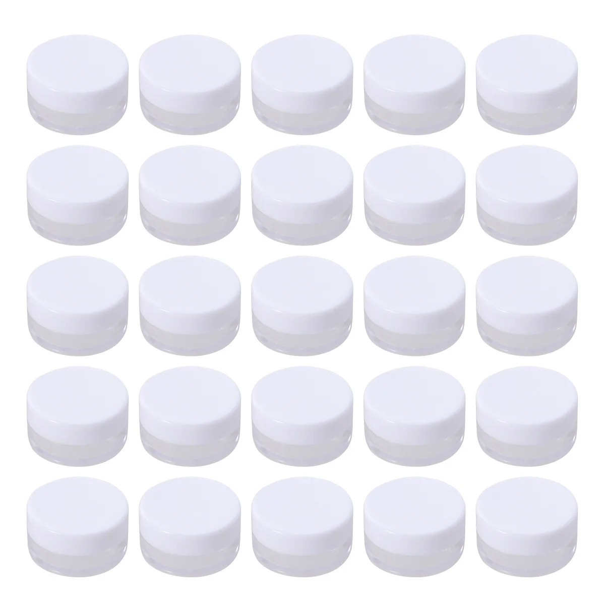 

50Pcs Cream Jars Round Travel Containers Portable Mini Bottles for Facial Ointments Balms Eyshadow Sample Storage