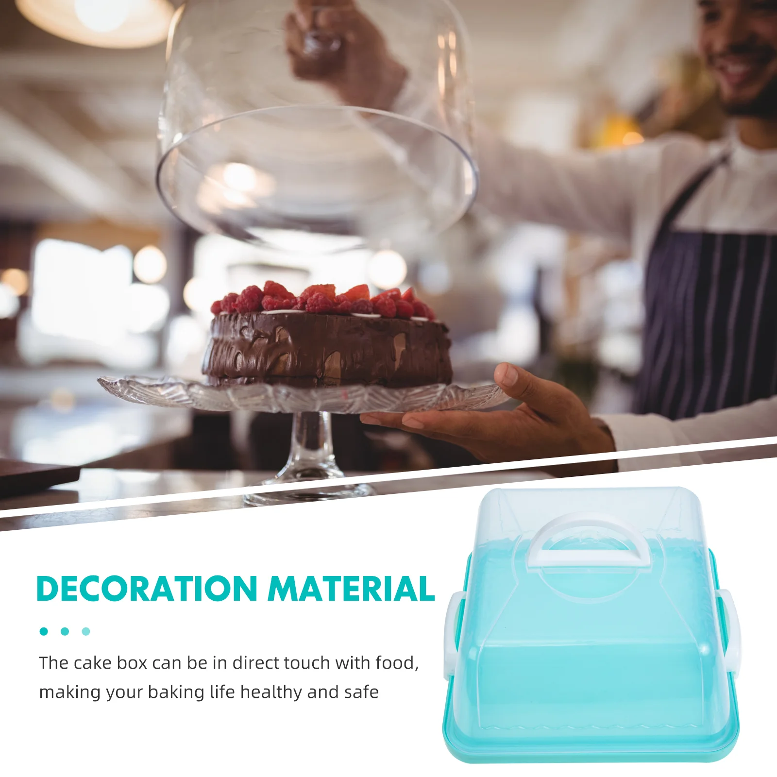 Tragbare Kuchen Box Halter Quadratische Container Tablett Geburtstag Server Träger Transparente Träger Verpackung Display Stand