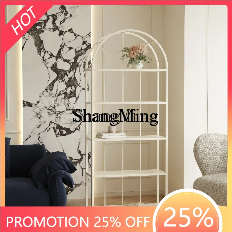 FG  Retro Floor-standing Storage Bookshelf Living Room Wall-mounted Organizer Commercial Partition Home  Display Storage Rack