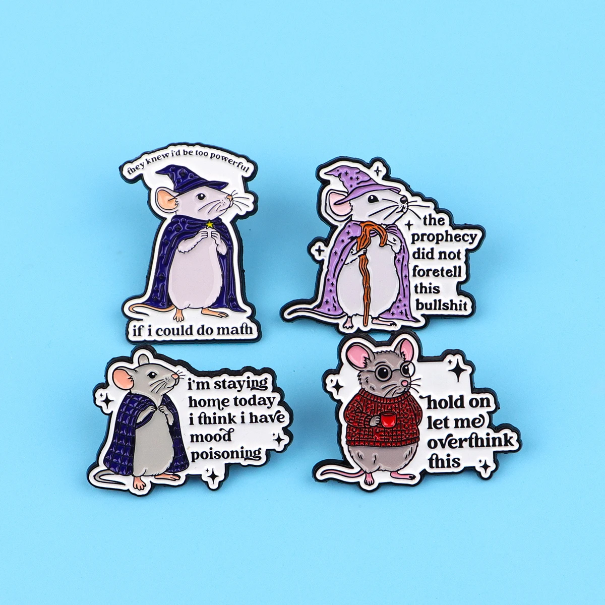 Cute Mouse Enamel Pin Funny Quotes Brooch Pines Lapel Pins Badge on Backpack Clothing Accessories Animal Jewelry Friends Gifts