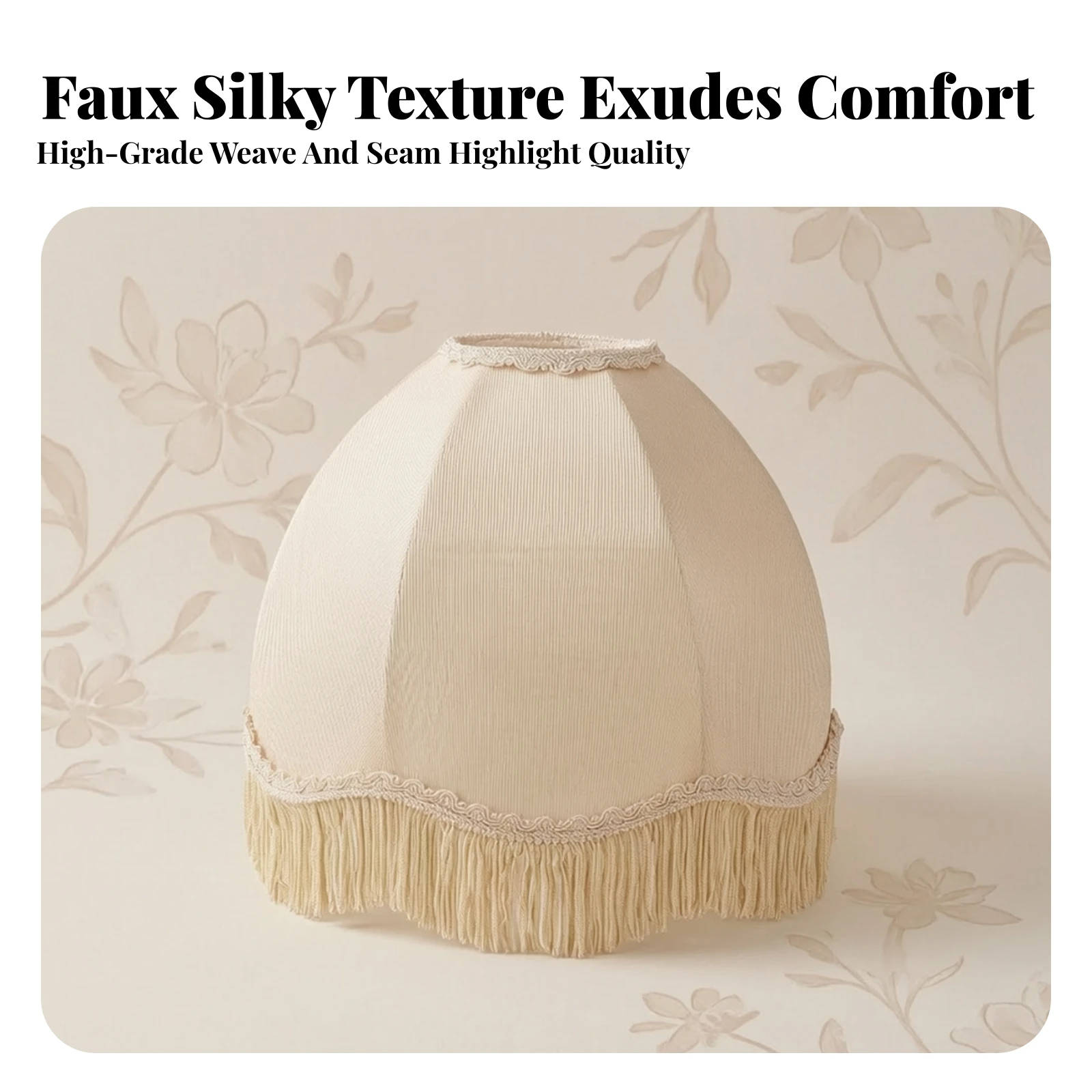 Lampshade with Fringe Vintage-Inspired Petal Lampshade Tassel Fringe Light Shade 19th-Century Lamp Cover Lace Trim for Bedroom