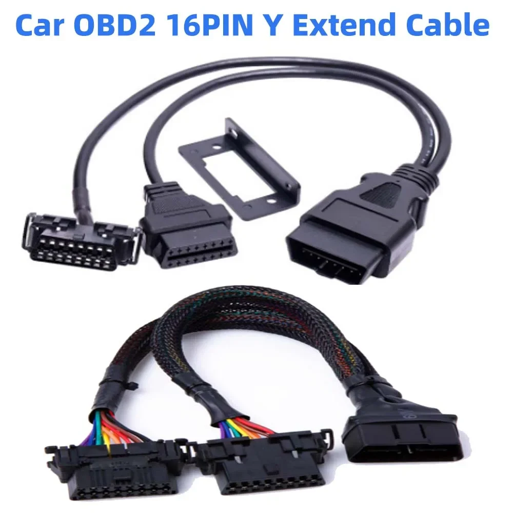 A+ Military Line for IOS J1850 CAN-BUS Protocol Car OBD2 16PIN Y Extend Cable for Mazda/Kia Etc OBD Male 16Pin To 2 Female Cable