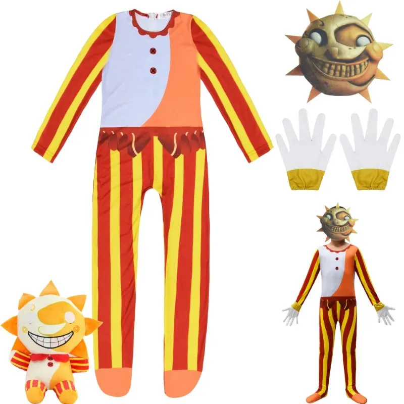 QQ 123New Sundrop And Moondrop Fnaf زي الاطفال أنيمي بذلة قناع هالوين يوم مفتوح لعبة عيد الميلاد حفلة عيد ميلاد تأثيري Co