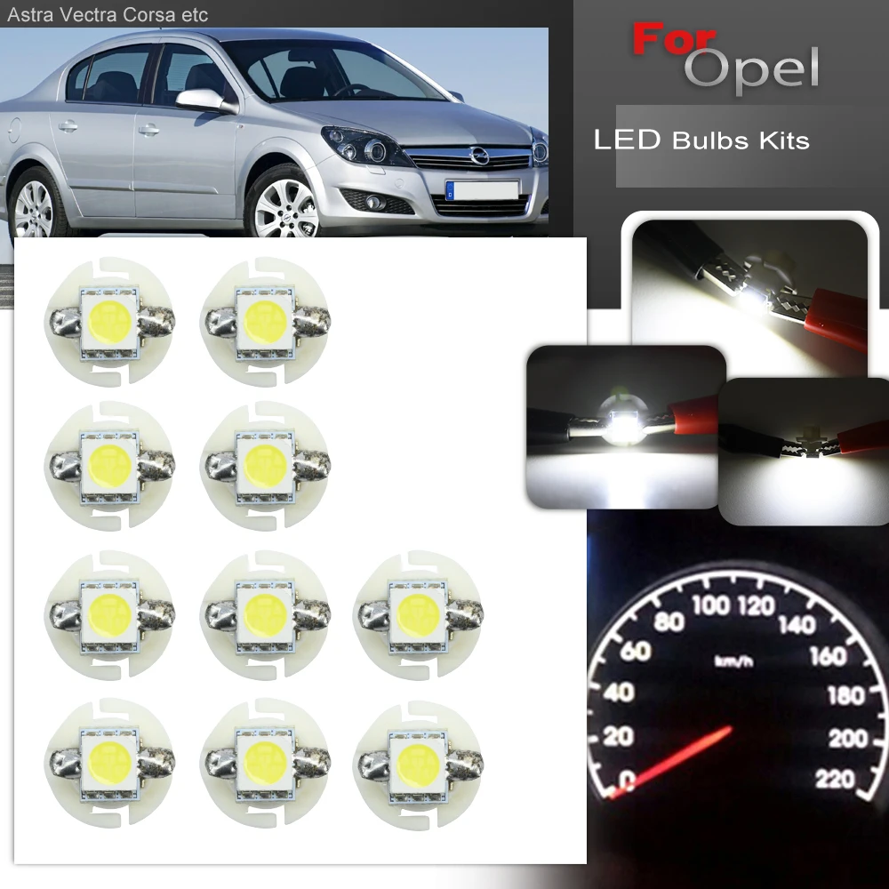 Painel de instrumentos led branco painel traço calibre cluster kit luz relógio speedo tach temp lcd disply para opel astra zafira corsa 90566032