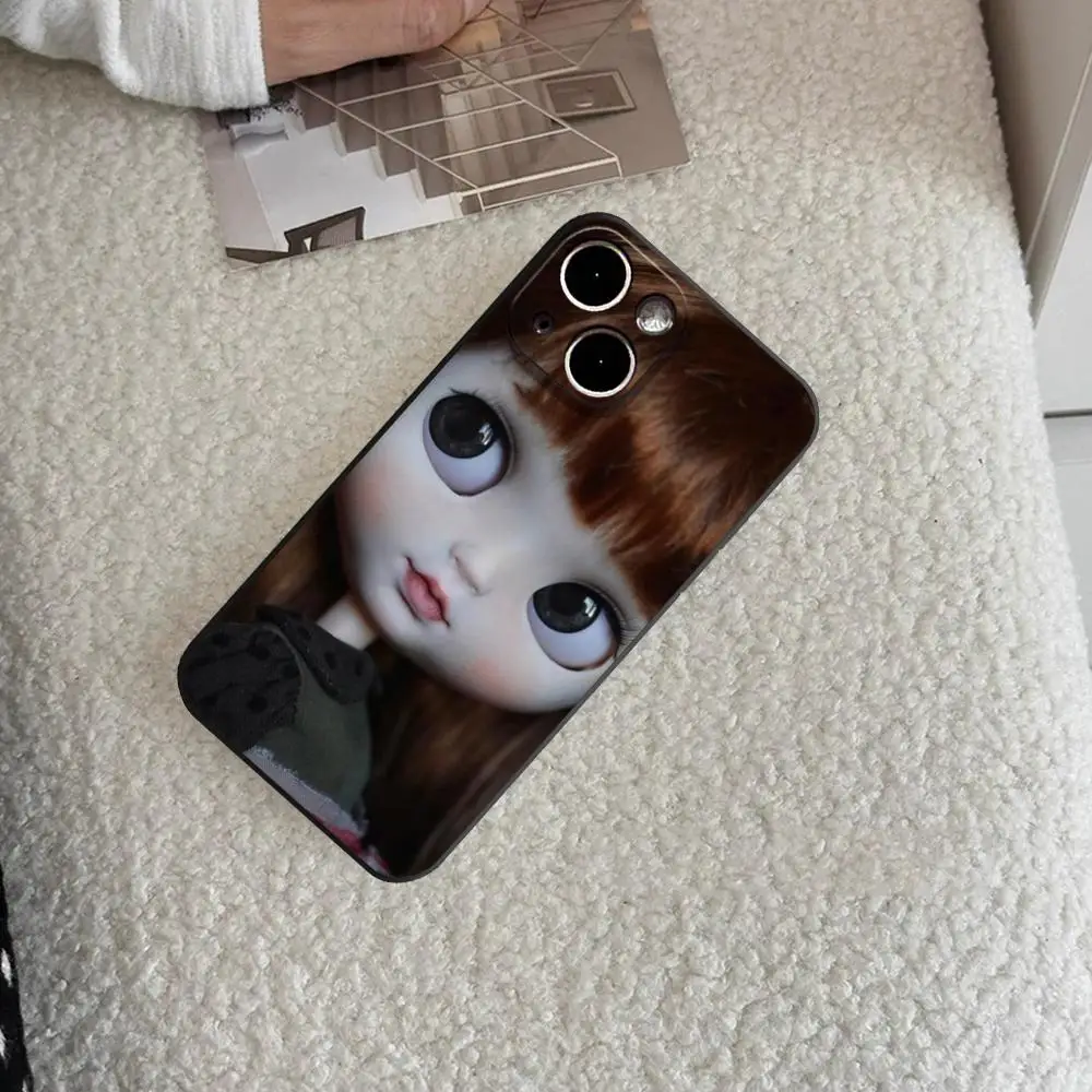Fashion doll B-Blythe Cute Phone Case FOR IPhone 15 pro max 14 11 12 Pro 15 16 Plus 13 Pro MAX XR XS Black Soft Covers
