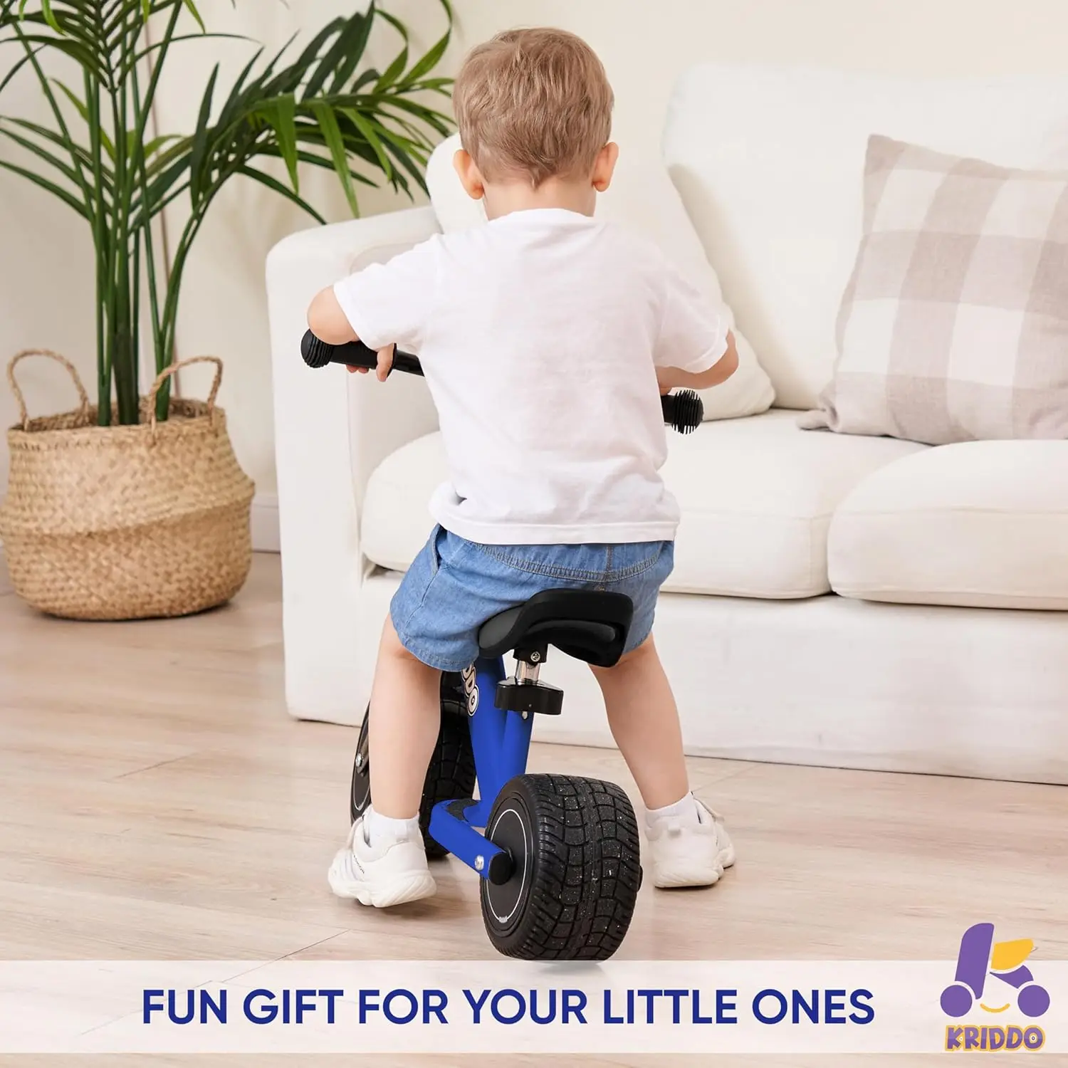 Projekt Mini Cruiser rowerek biegowy dla dzieci z szerokimi koła poliuretanowe dla 1-3 latków idealny pierwsze urodziny prezent i zabawka dla dziecka, niebieski