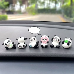 Mini Panda gigante para salpicadero de coche, decoración de pantalla de navegador de coche, accesorios de Interior de muñeca, regalo de juguete para niña, 6/8 piezas