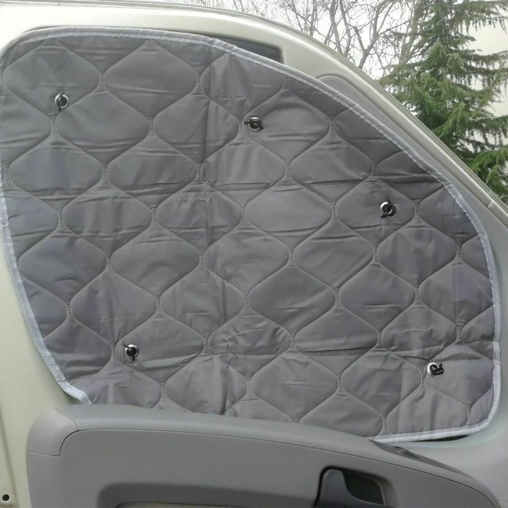 Auto-Sonnenschutz für Fiat Ducato Citroen Relay Peugeot Boxer blockiert UV-Strahlen und hält den Innenraum kühl mit Windschutzscheiben-Seitenfensterabdeckungen – Detail 3
