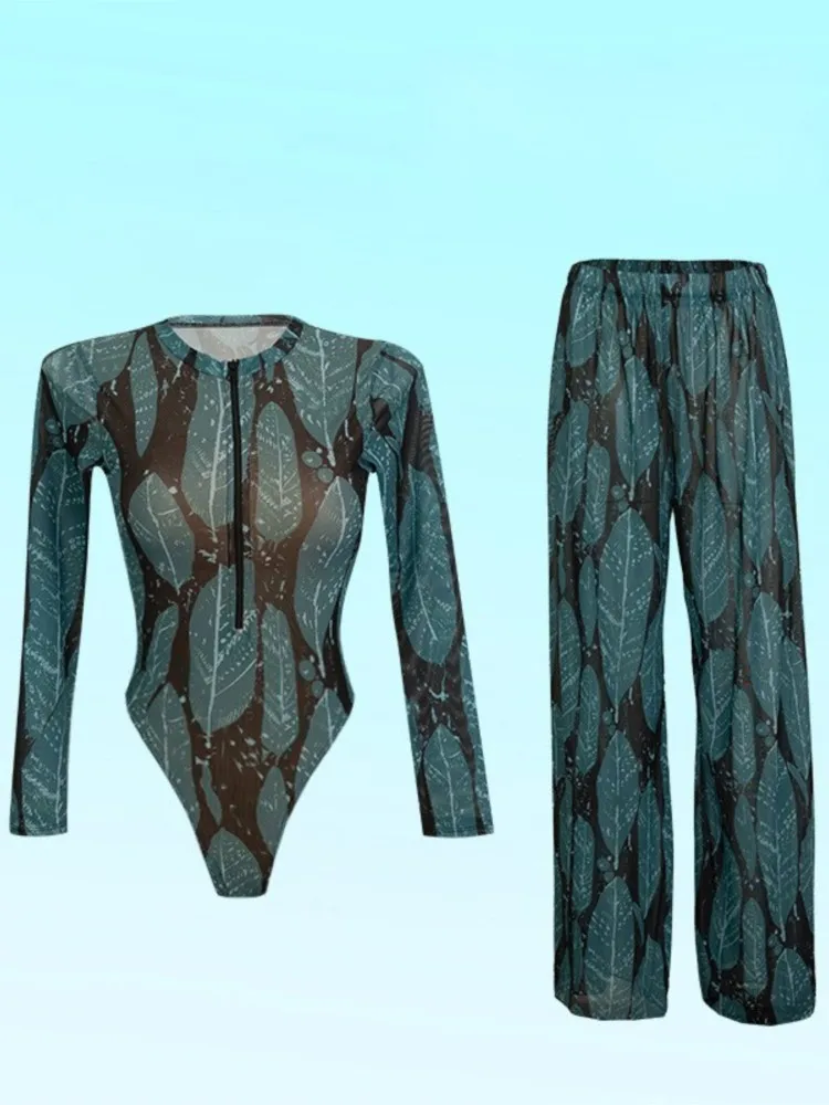 Conjuntos de uma peça cobrir sexy maiô feminino verão conjunto biquíni manga longa roupa de banho praia terno de natação Куlelьник