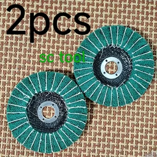 2Pcs 100mm (10.16cm) Nylon Aluminum Oxide Polishing Wheel Clamp Sanding Discs, 120 Grit Metal Grinding Buffing Pad Drawing Wheel