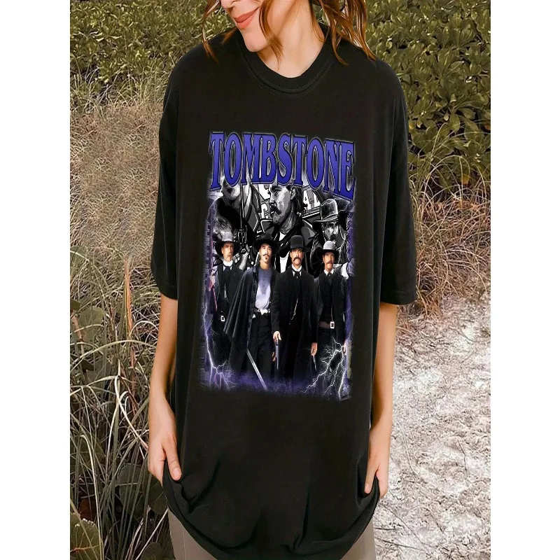 Tombstone Town "Movie Women's T-shirt Four Seasons New Style Unisex Casual and Fashionable T-shirt