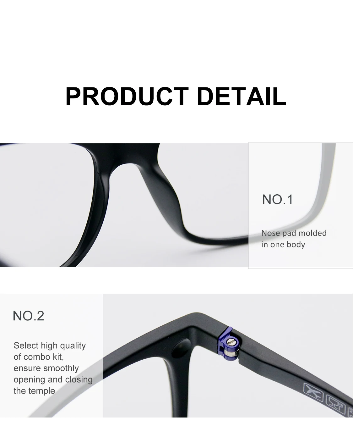 RS003 Myopie Brillen Rahmen Männer Quadratische Optische Gläser Rahmen Polarisierte Magnetische Clip auf Sonnenbrille – Detail 18