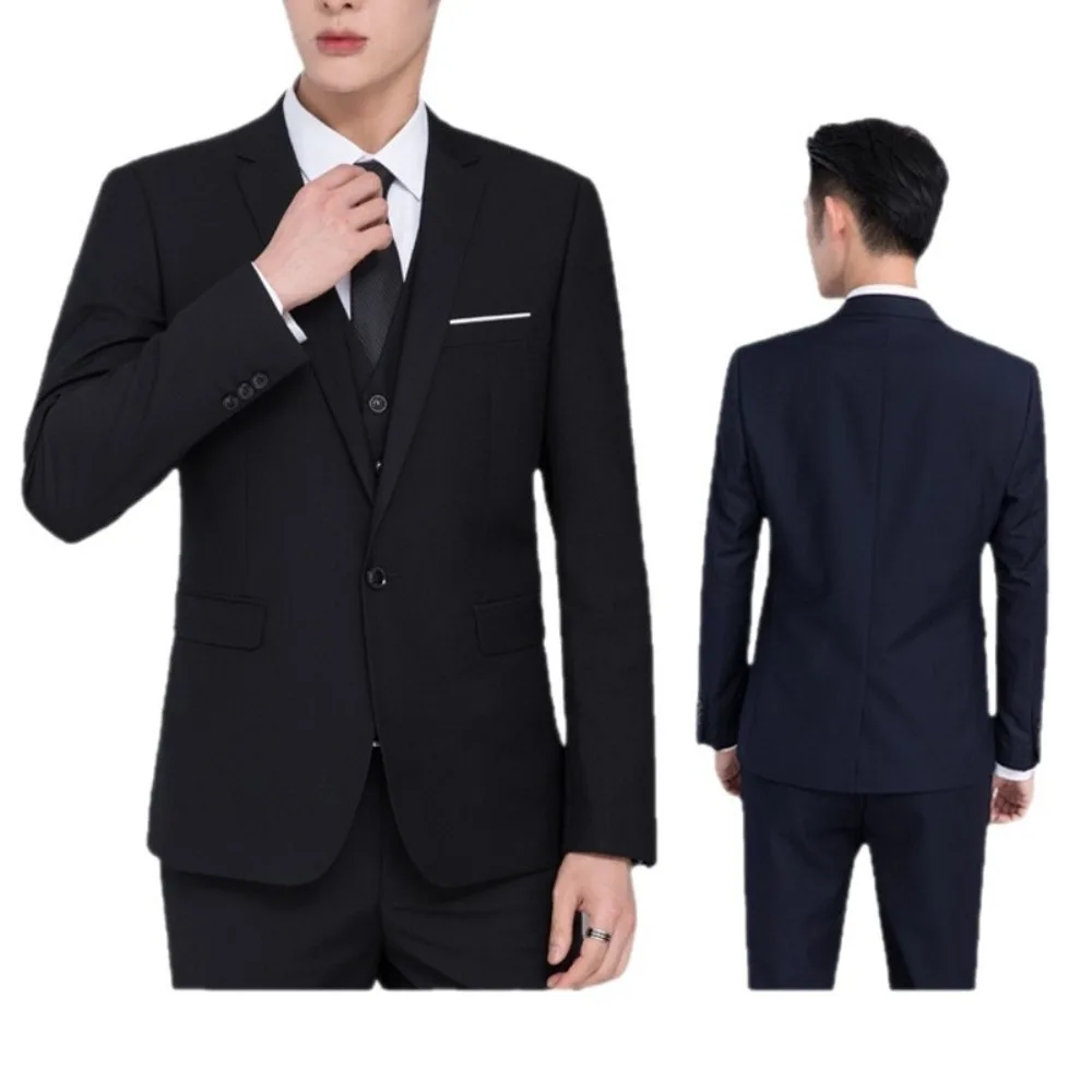 

New men's suit professional jacket work wear black navy blue gray formal wear classic business formal versatile handsome