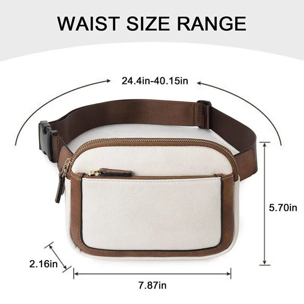 Leather Fanny Packs for Women Ladies PU Leather Belt Bag Mini Crossbody Waist Bag with Adjustable Strap Small Vacation Travel