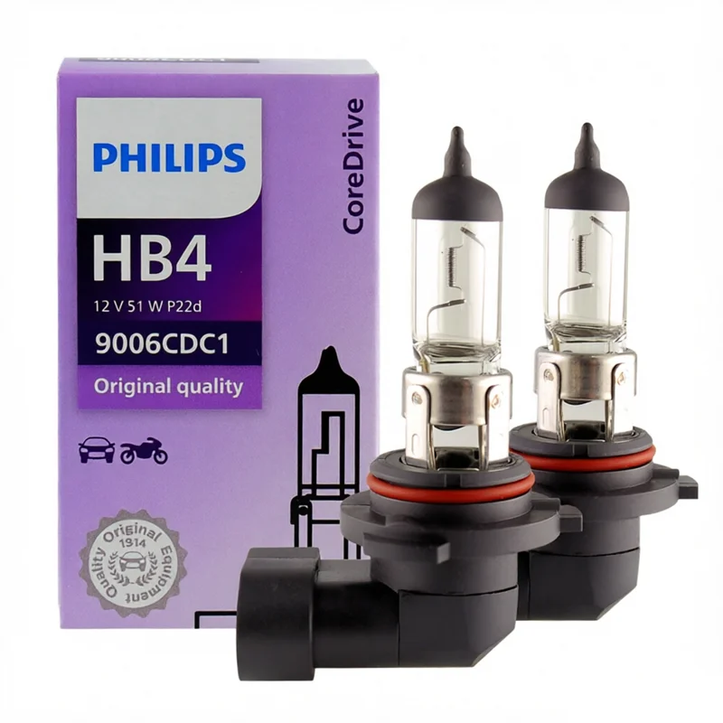 Philips 9006 HB4 12V 51W P22d 9006CDC1 Lampadina Alogena Originale OEM per Fari Auto e Fendinebbia, Più Luminosa