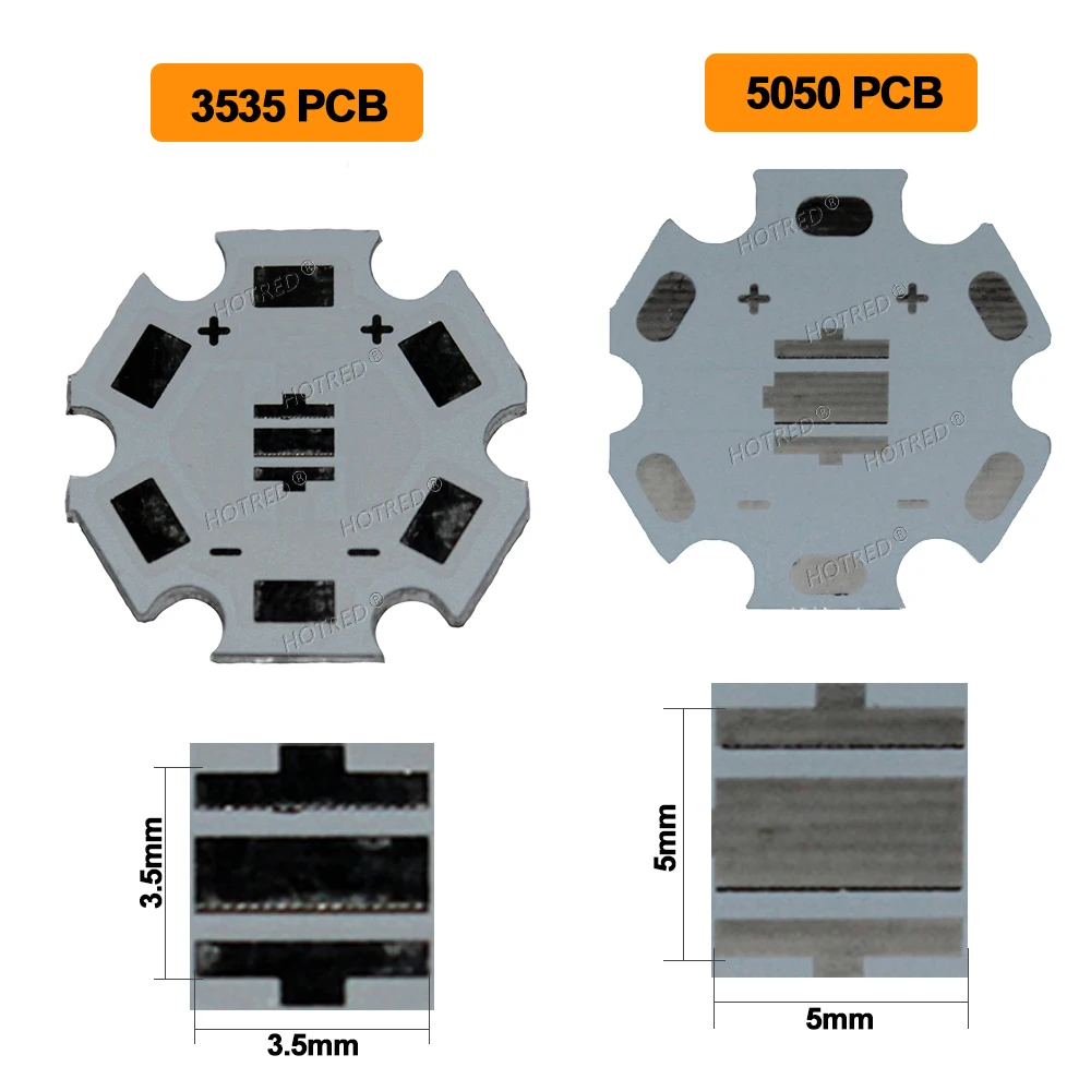 Placa PCB LED de 10-50 piezas, Base de sustrato de 16/20mm, disipador de calor de alta potencia, 1W, 3W, XPE 3535, 5050XML, diodo de 25mm, RGB,