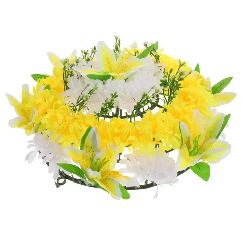하와이 크리스마스 화환 20pcs - 문 장식 및 파티 인공 꽃 리스 목걸이 Luau Torpil 12_하트알리 인공 꽃 화환 무덤 묘지 장식 장례식 기념 배열 실물 같은 작은 크기 생생한 색상