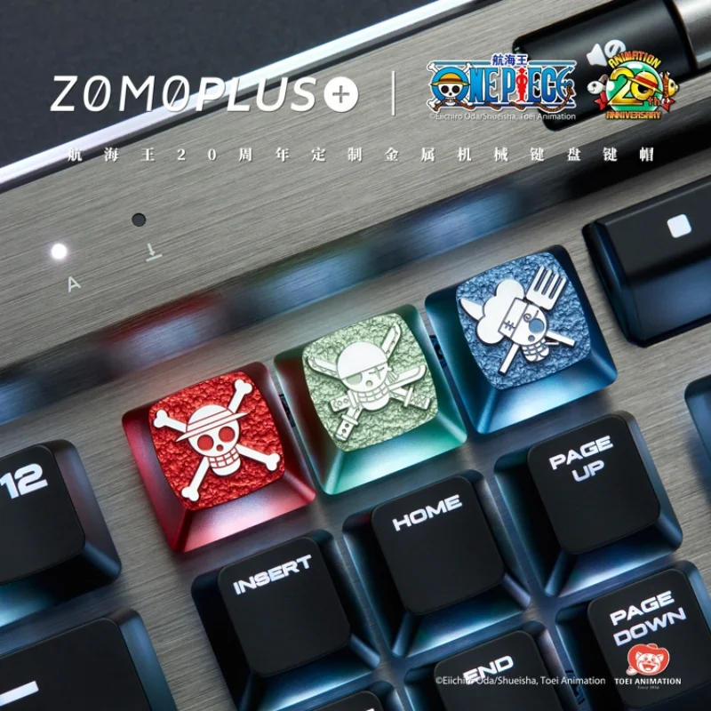 Imagem -03 - Personalizado Metal Keycaps Acessórios Teclado Mecânico One Preço Luffy Zoro Único Original Personalizado