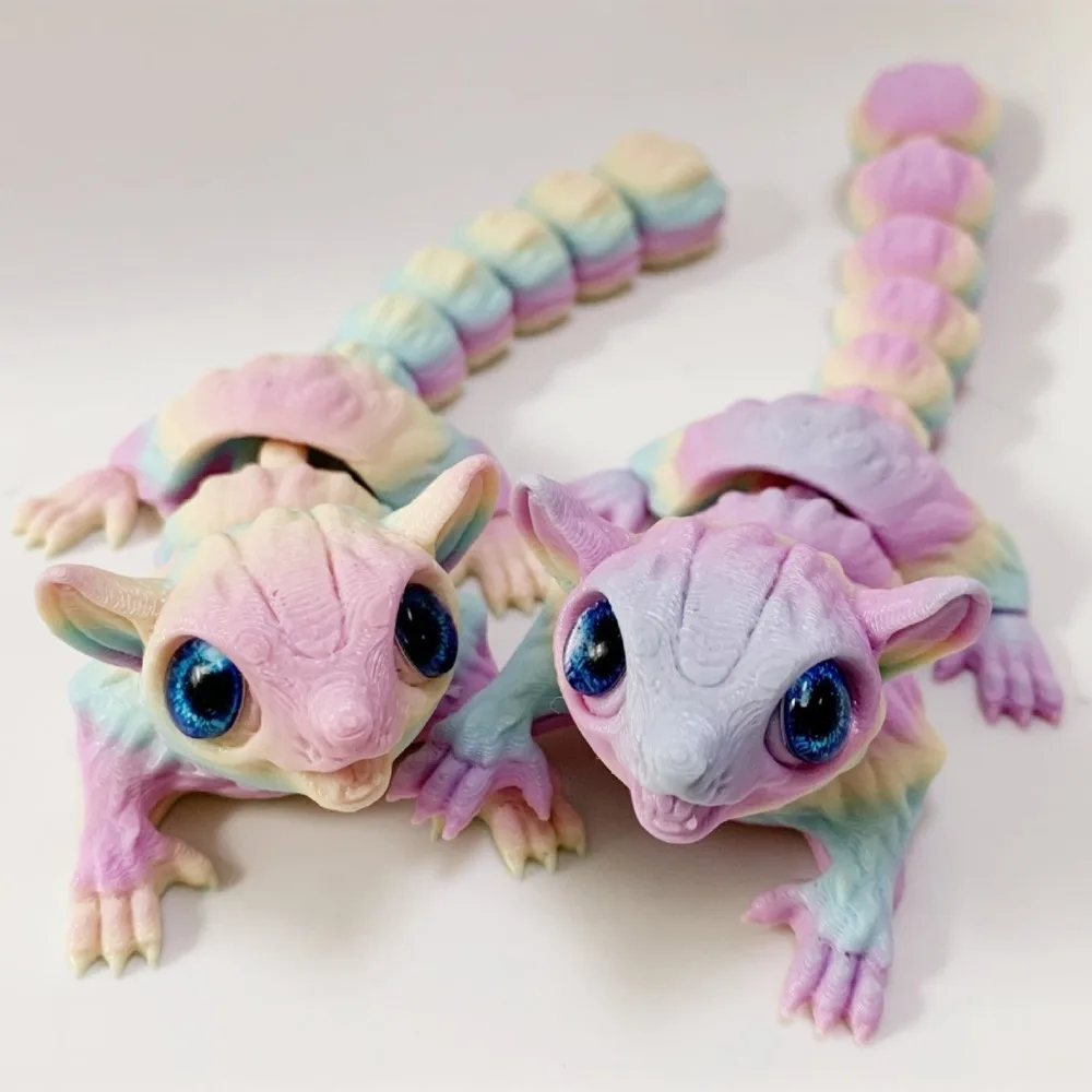 تماثيل ابن عرس مطبوعة ثلاثية الأبعاد مفاصل متحركة مجموعة إبداعية لتزيين سطح المكتب الحلي هدايا العيد للحرف اليدوية