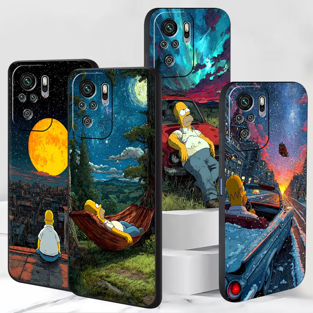 

Homer Simpson Stars Case for Xiaomi Redmi 12C A5 7A 15C 10X 10C 6A 10A 9 9C 9T 8A 6 12 8A 10 8 9A 13C A1 Black TPU Phone Cover