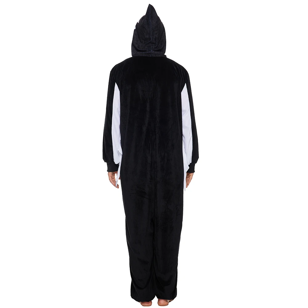 Eraspooky Adult White Ghost Pajamas Men Onesies Hooded Women Sleepwear Halloween Costume Kigurumi Cosplay Carnival Fancy Dress