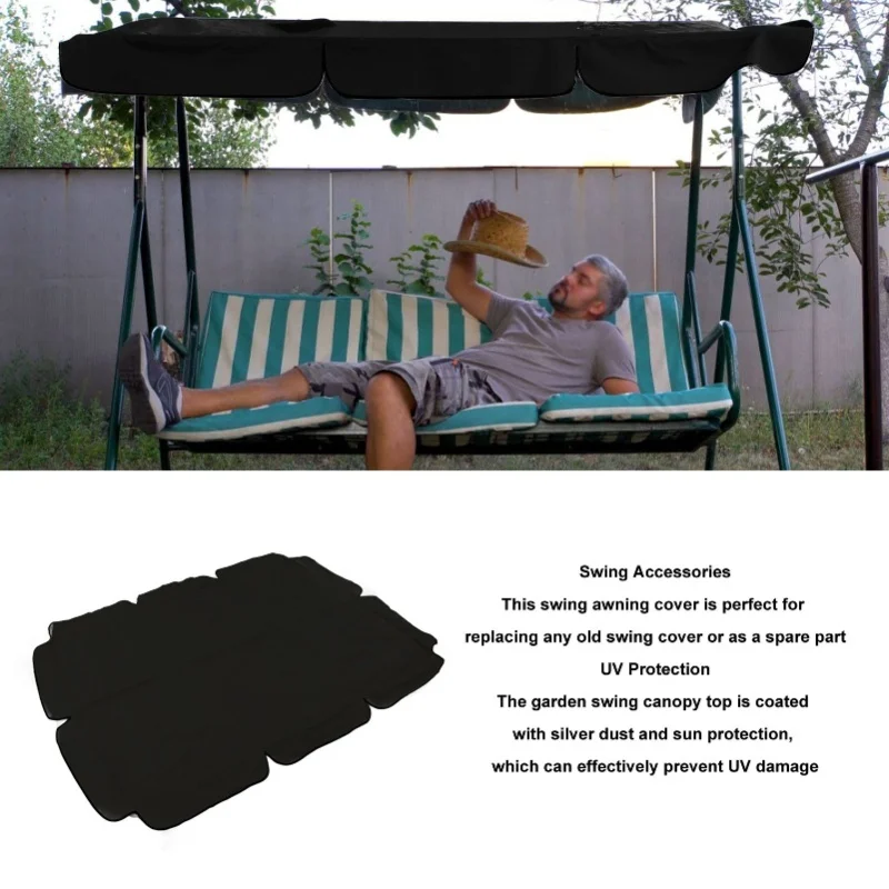 

Waterproof Outdoor Swing Canopy Replacement 420D Silver Coated Oxford Fabric Swing Chair Canopy For Outdoor Garden Patio Red