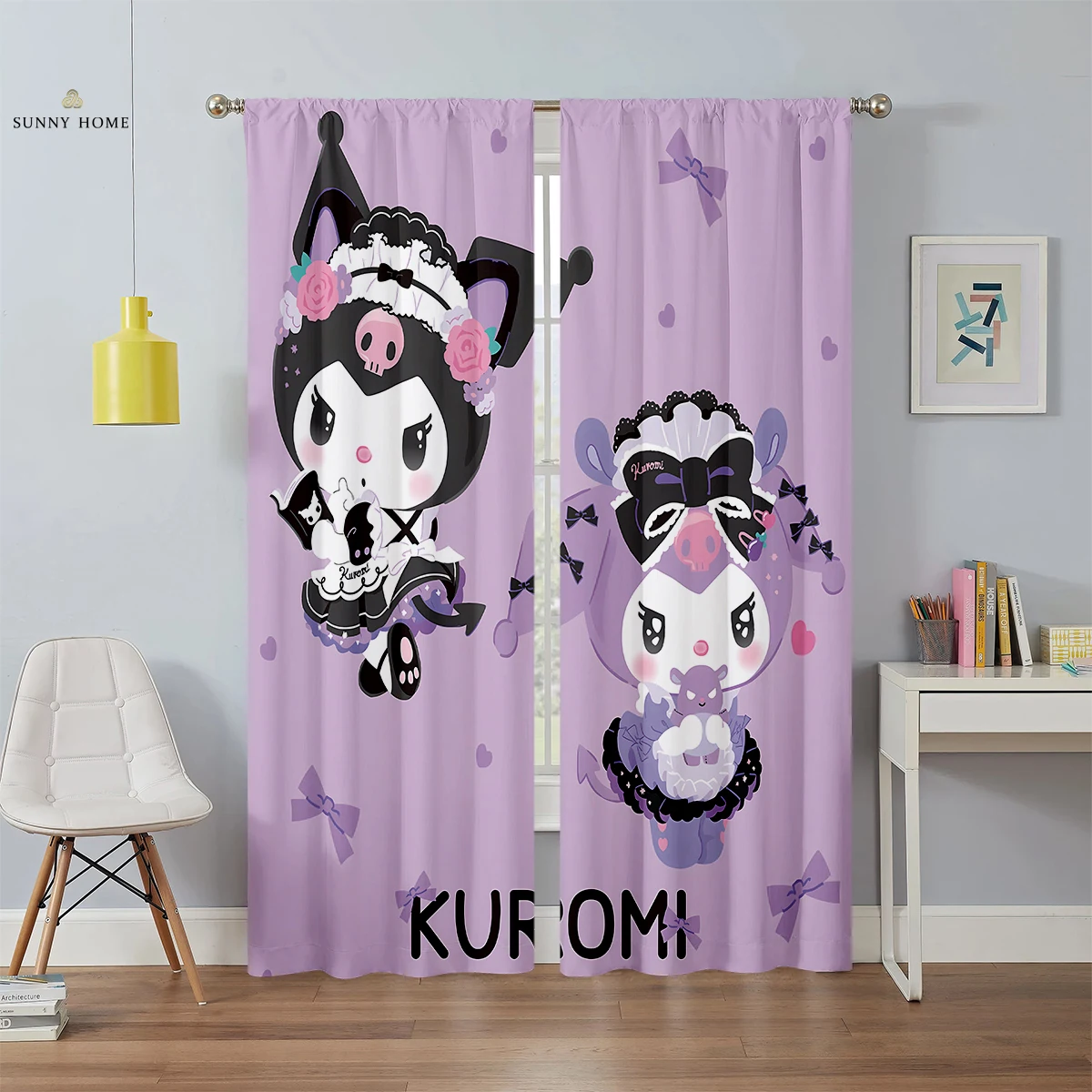 Animation Cartoon Curtains Girls Children's Room Living Room Kitchen Balcony Outdoor Decorative Curtains Window Curtains 2PCS