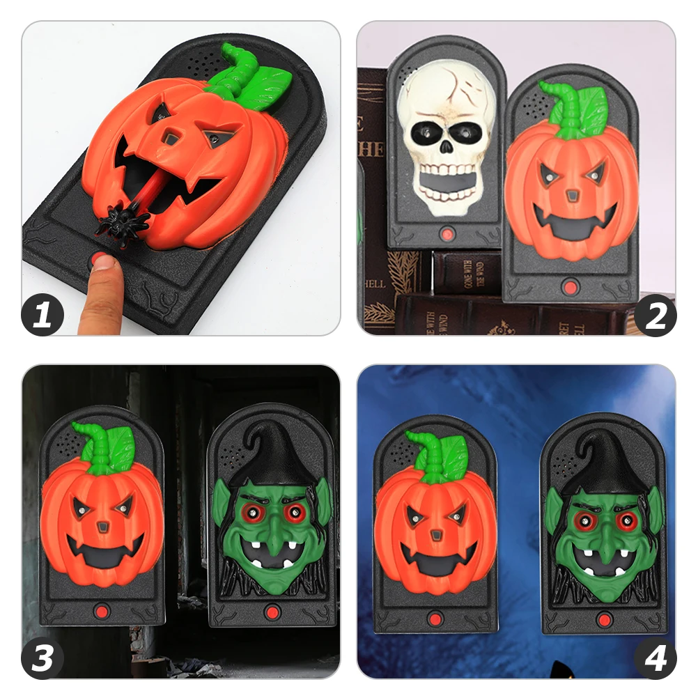 

Pumpkin Doorbell Halloween Decoration Small Decorations Front Scary for Indoor Spooky