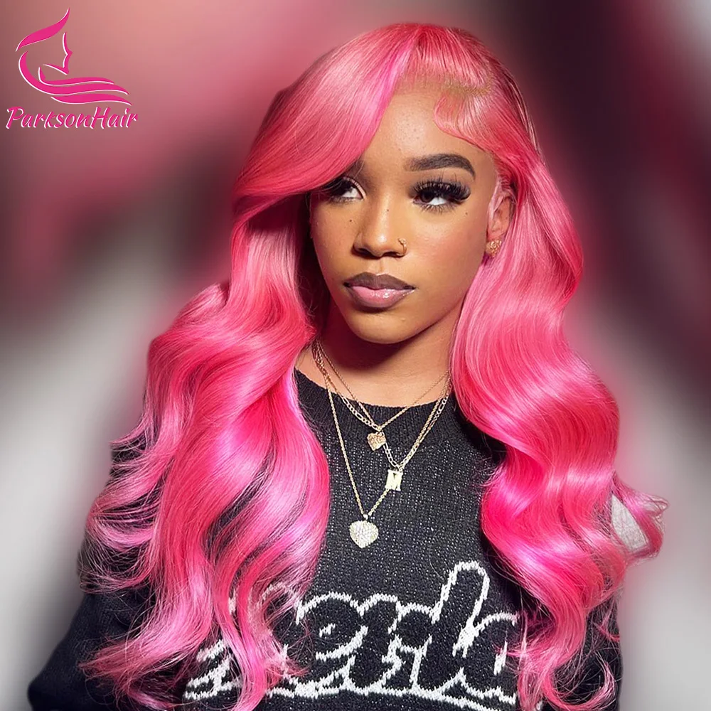 13x4 الوردي الدانتيل الجبهة الباروكات 100% جودة الشعر البشري قبل قطعها البرازيلي شقراء الملونة باروكة من شعر طبيعي للنساء الوردي الداكن #3