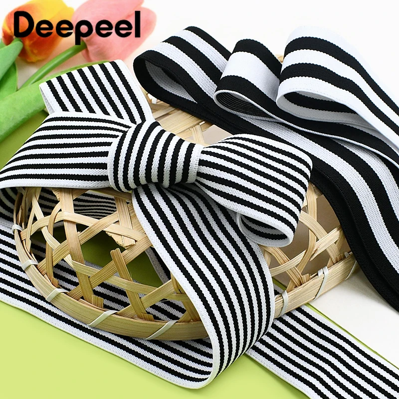 

5/10/20M 25-50mm Stripe Elastic Band Shoulder Strap Stretch Tape Dress Jeans Pants Waistband Rubber Bands DIY Sewing Accessories