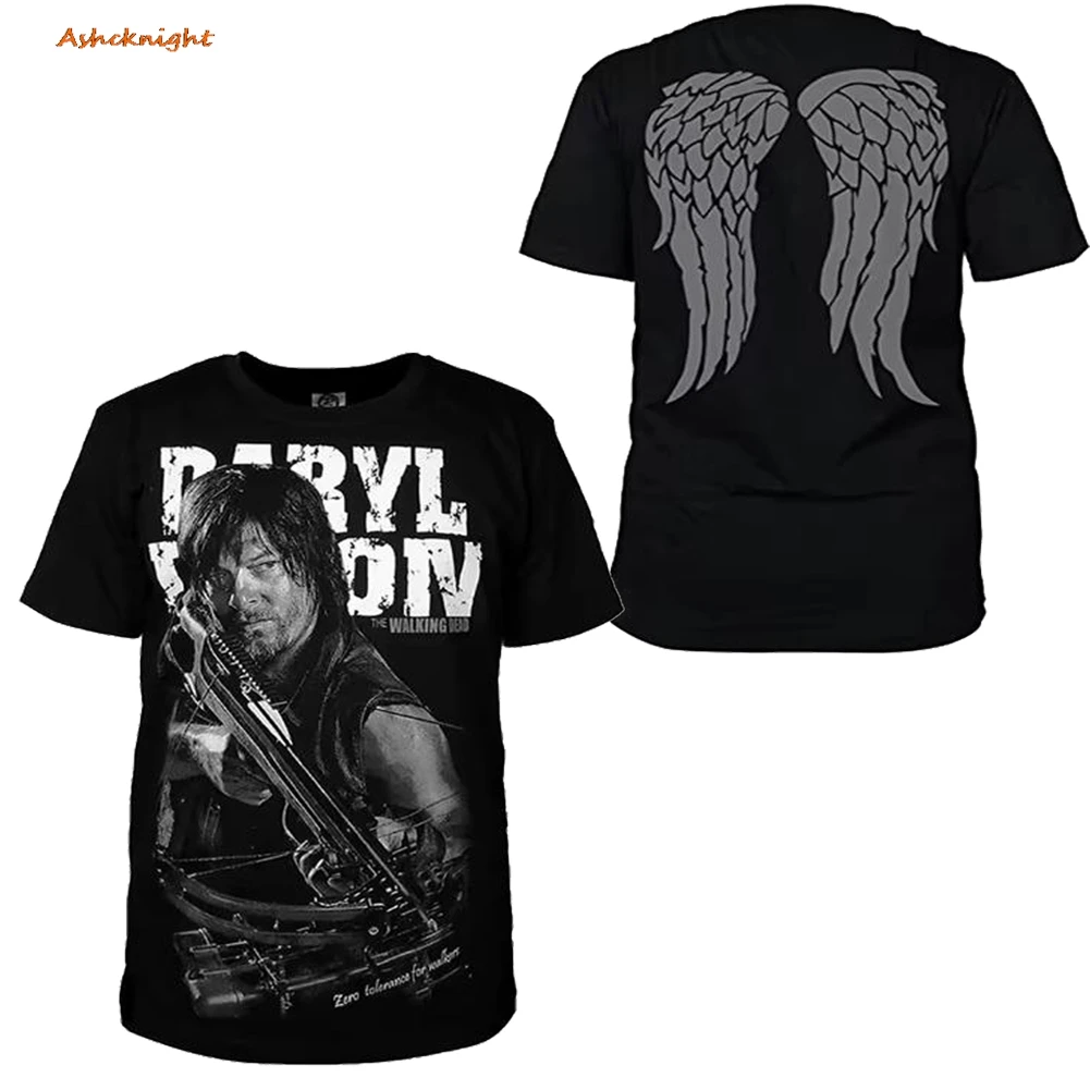 tv-walking-dead-daryl-cosplay-t-shirt-vetements-roleplay-top-t-shirts-halloween-carnaval-fantasia-hommes-noir-decontracte-manches-courtes-o-cou