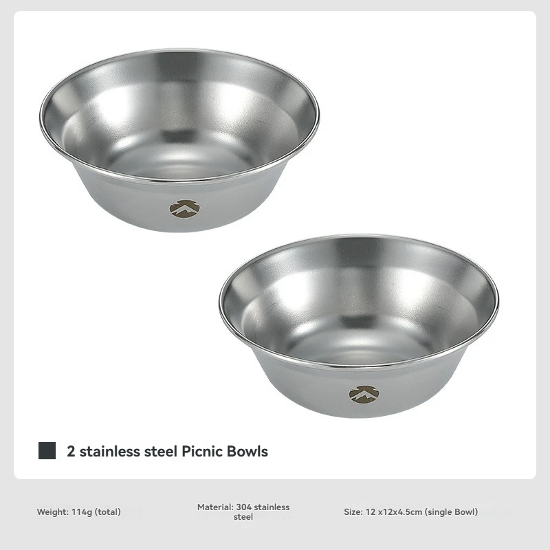 

Набор портативных мисок CAMPINGMOON S395-13-2P из нержавеющей стали для кемпинга и походов - Двойные миски для риса из нержавеющей стали 304