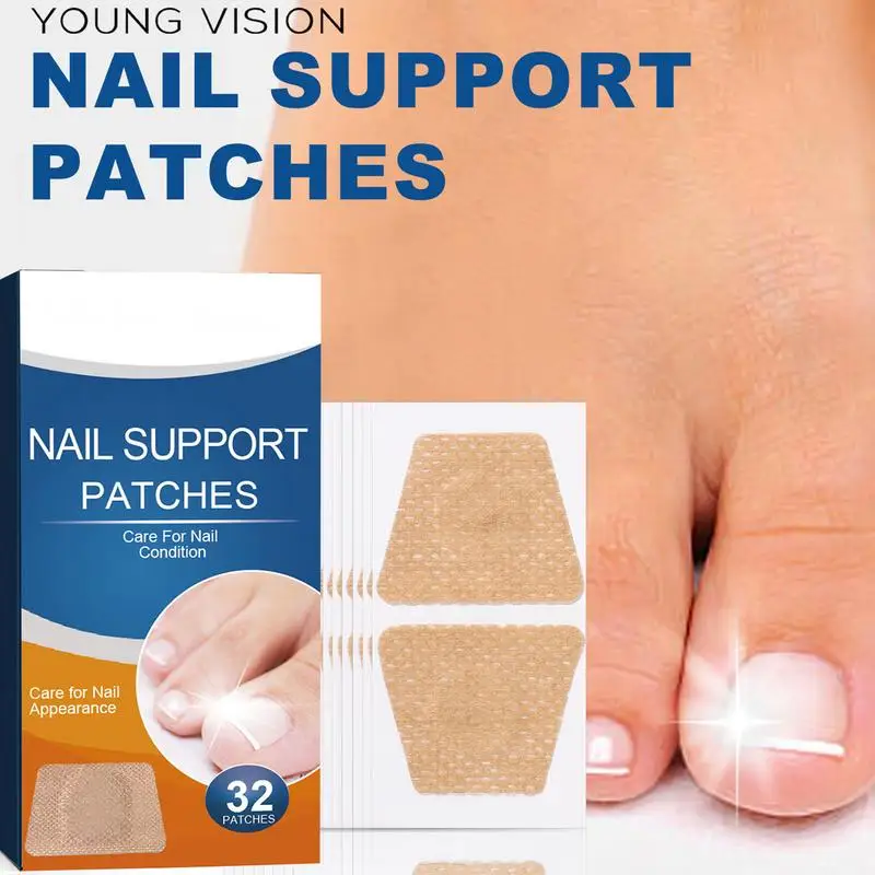 Finger Nail Repair Patches Extra Strength Nail Renewal Cracked Toenail Repair 32 PCS Toenail Repair Nail Patch Convenient