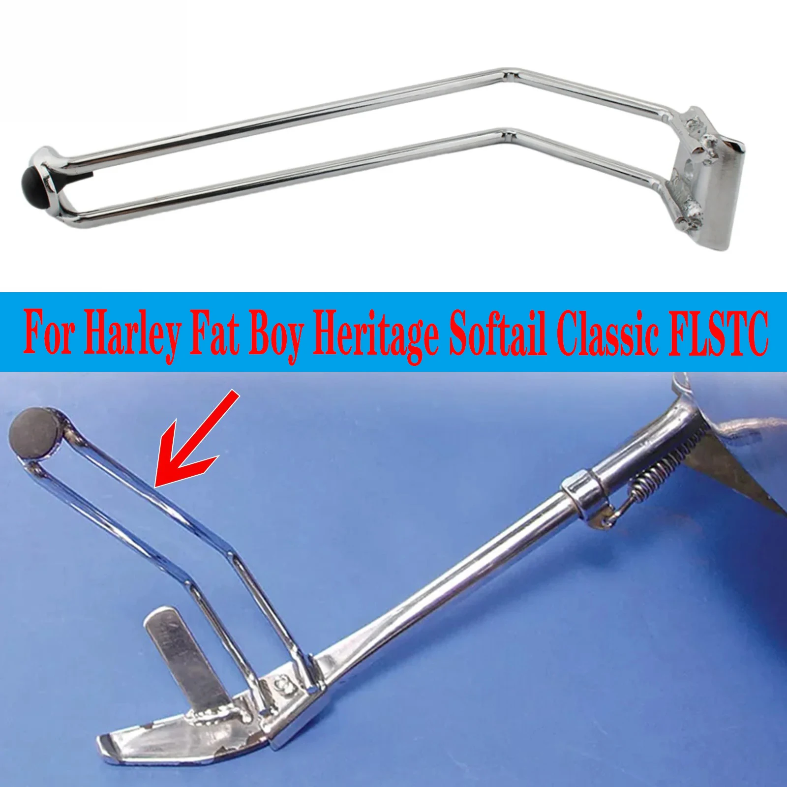Motorcycle Modification Chrome Front Metal Kickstand Pad Extension FOR Harley Touring 1984-2008 Softail 1986-2006 50055-90