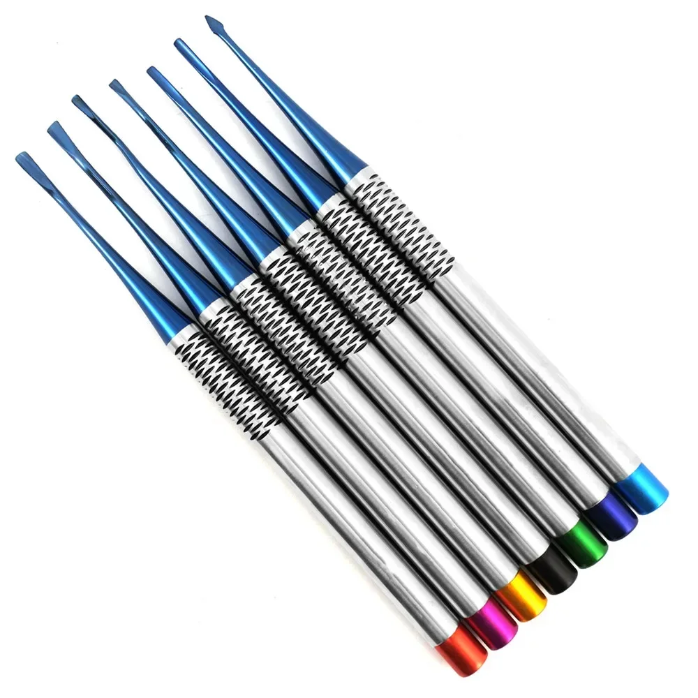 

7Pcs Dental Implant Luxating Root Tooth Elevator Knife Titanium Alloy Extraction Minimally Invasive Dentist Tool