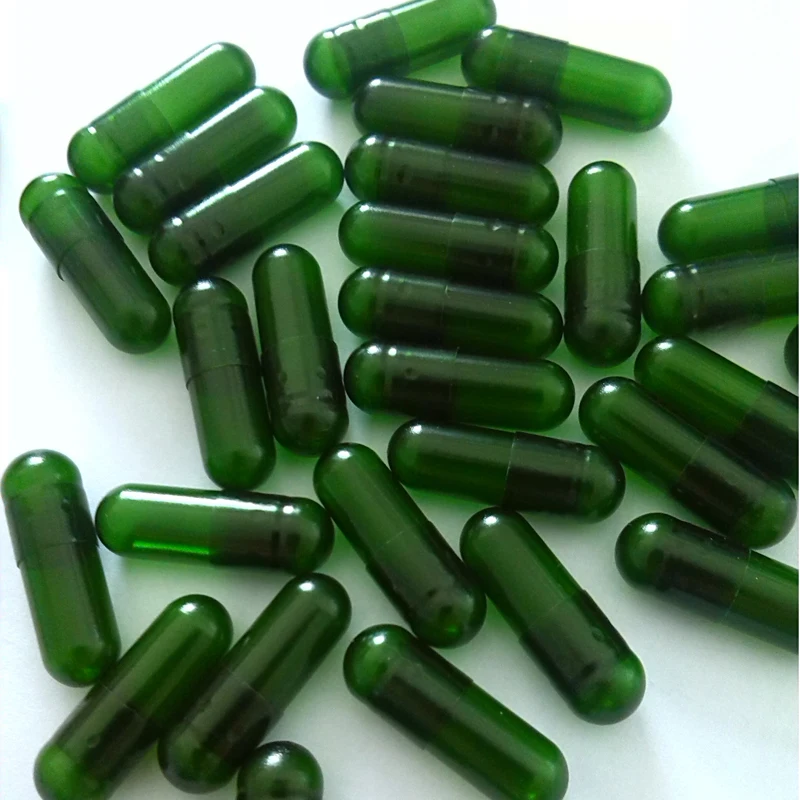 (10,000pcs/lot) 0# Translucent Green HPMC Vegetable Capsules Empty Vegetarian (Vegi) Capsule -Caps and Bodies Joined