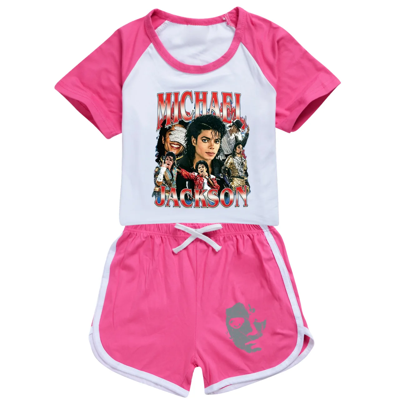 New Kids Clothes Summer Boys Michael Jackson Baby Girls Sportswear Set Children Short Sleeve T Shirt + Shorts Set
