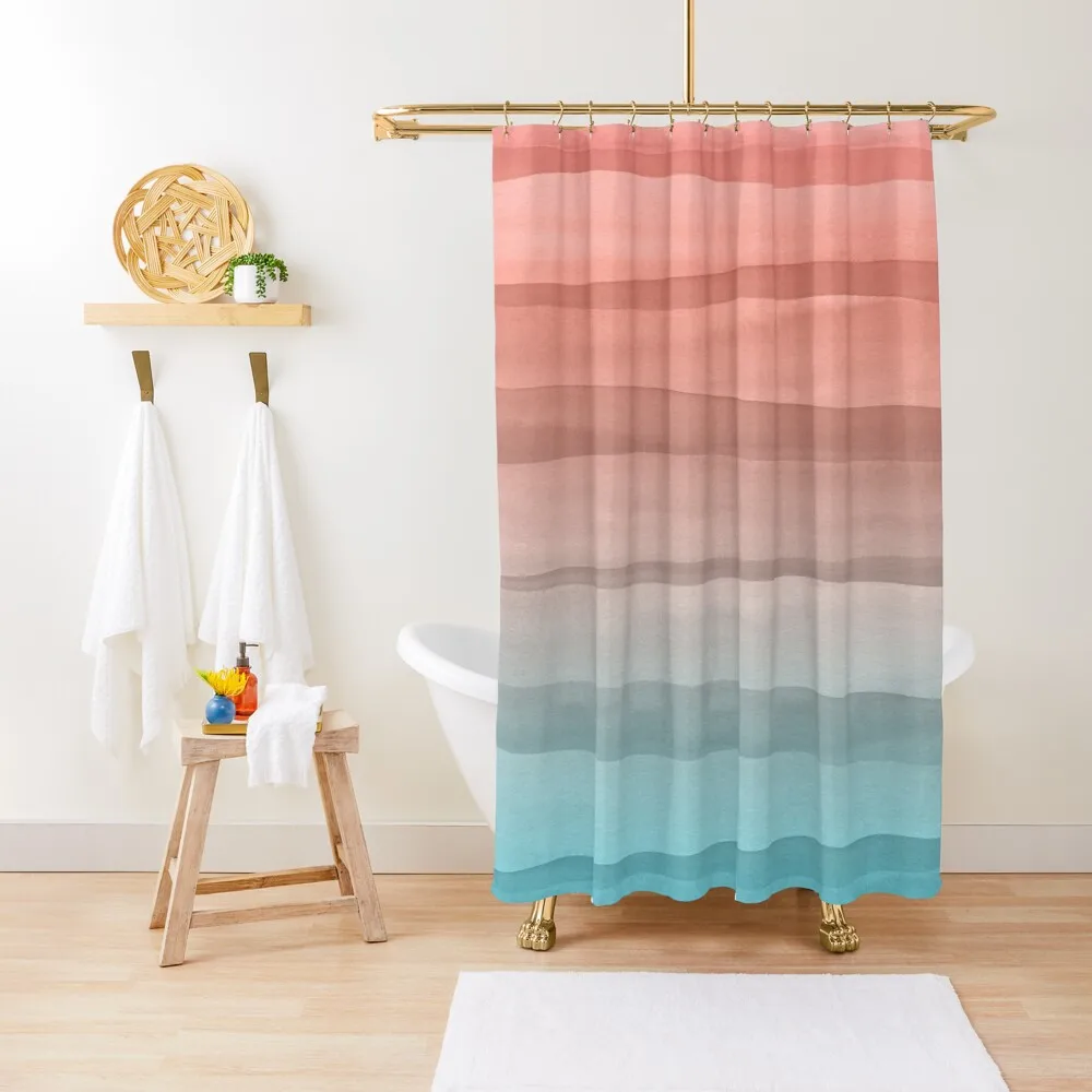 

Colorful Watercolor Lines Pattern Shower Curtain Anime Shower Bathtub For Bathrooms With Beautiful Designs Curtain