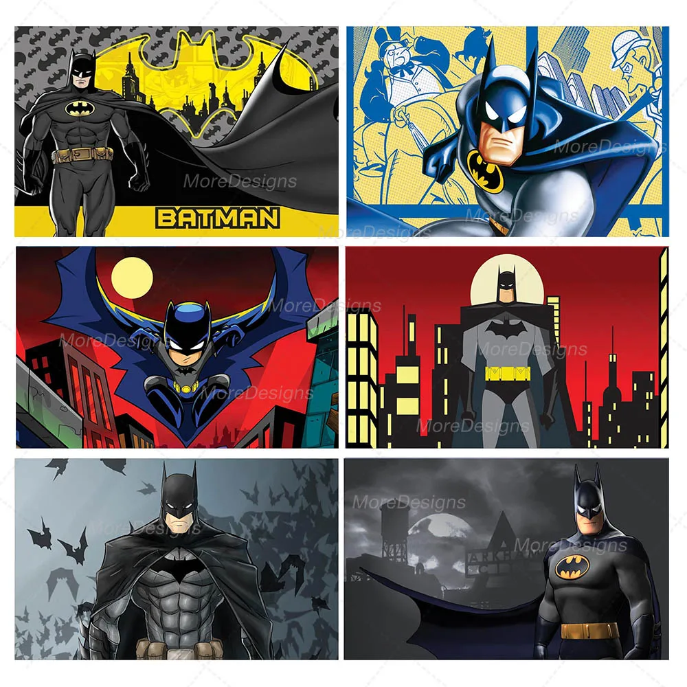 Dc Superhero Batman Photo Backdrop Boys Birthday Party City Building Cartoon Character Vinyl Polyester Fabric Background Banner