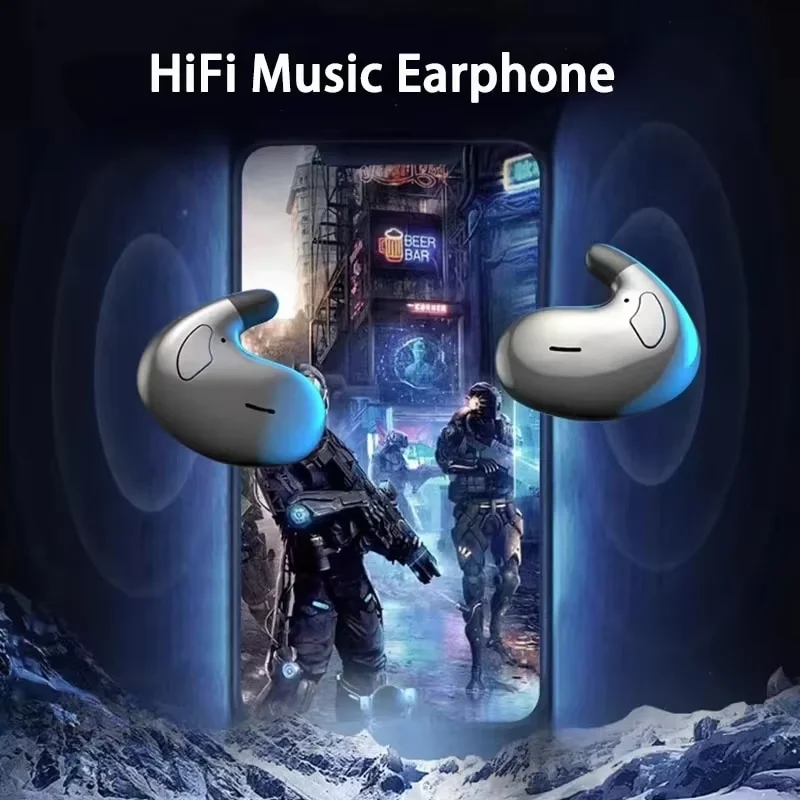 Ultra-Thin Invisible Sleep Earbuds Lightweight Ergonomic Fit Side Sleep Friendly Cloud-Soft Comfort with Built-in Mic