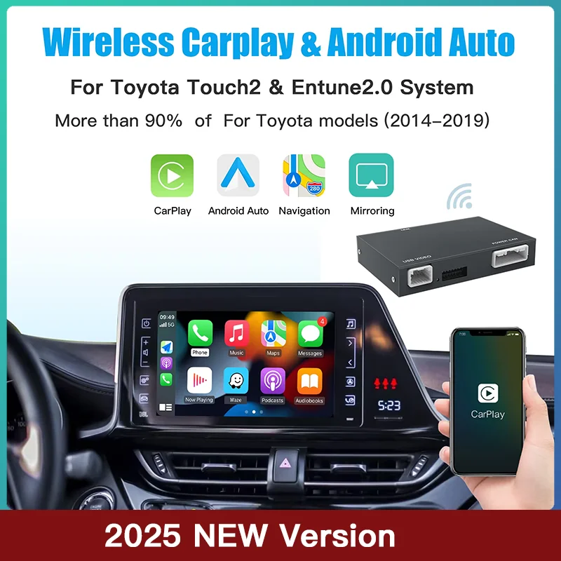 For Wireless Apple Carplay Android Auto TOYOTA touch2 Corolla Camry yaris CHR Auris RAV4 Prius Highlander 2014-2019  Car Decoder