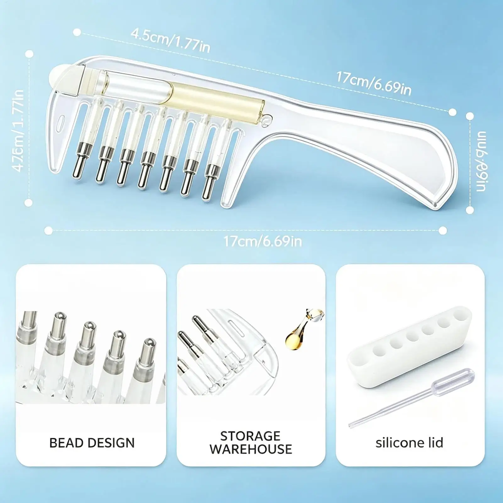 Scalp Applicator Liquid Comb Essential Oil InfusionHair Comb Rolling Ball Scalp Massager Essential Applying Hair Styling Tool