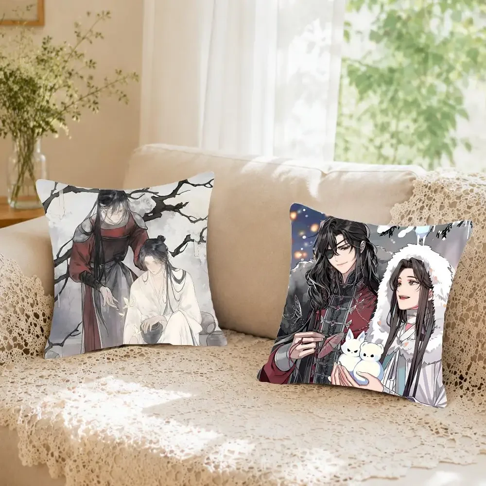 Fantasy T-Tian Guan Ci Fu Cushion Cover Faux fur decorative Dark academia style Cat scratching post Rustic Spa pillow cover