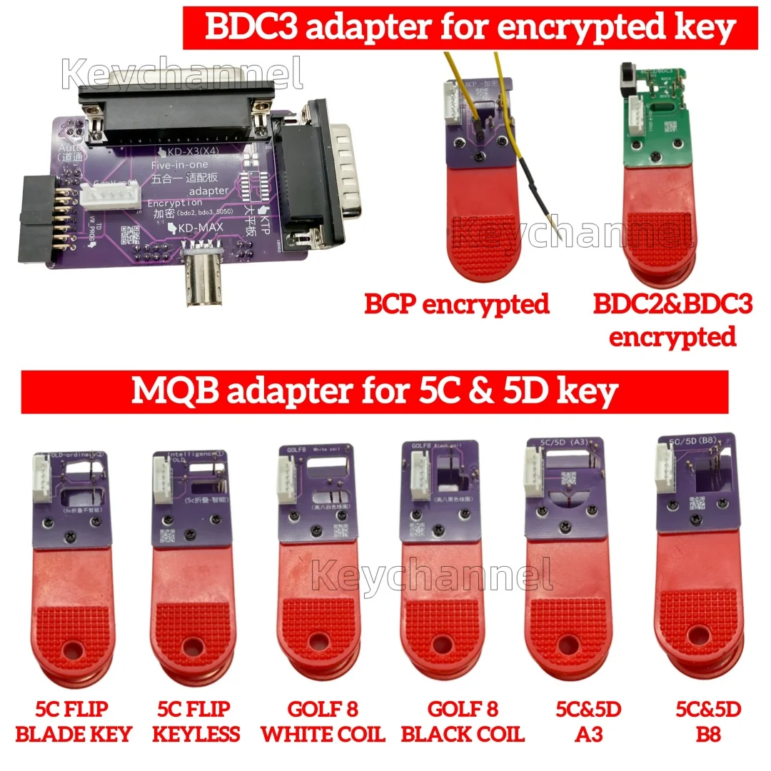 BDC2 BDC3 Encrypted Key Copy Adapter MQB49 5C 5D Key Adapter for IM508 IM608 KEY TOOL PLUS KD MAX KD X4 for BMW Vag Key Copy