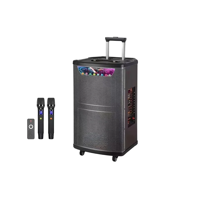

NDR-512 Профессиональный 12-дюймовый деревянный стерео HIFI беспроводной караоке BT динамик микрофон портативная вечеринка сценическая тележка компьютерная батарея