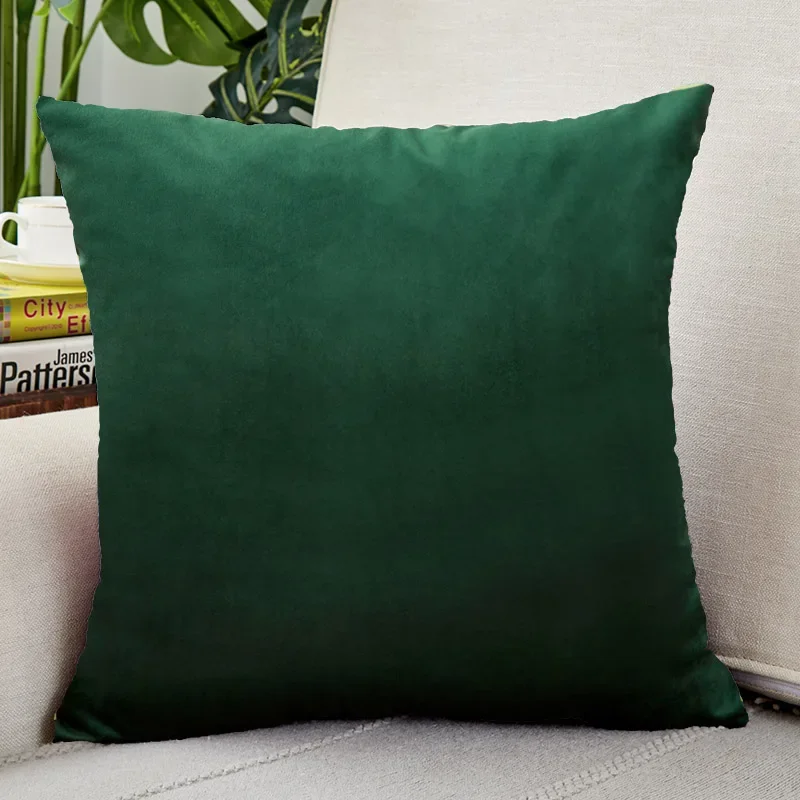 Dark Green Velvet Cushion Covers Soft Pillowcases 45x45cm Nordic Home Decor Pillows Cover for Sofa Cushions Throw Pillows 50X50