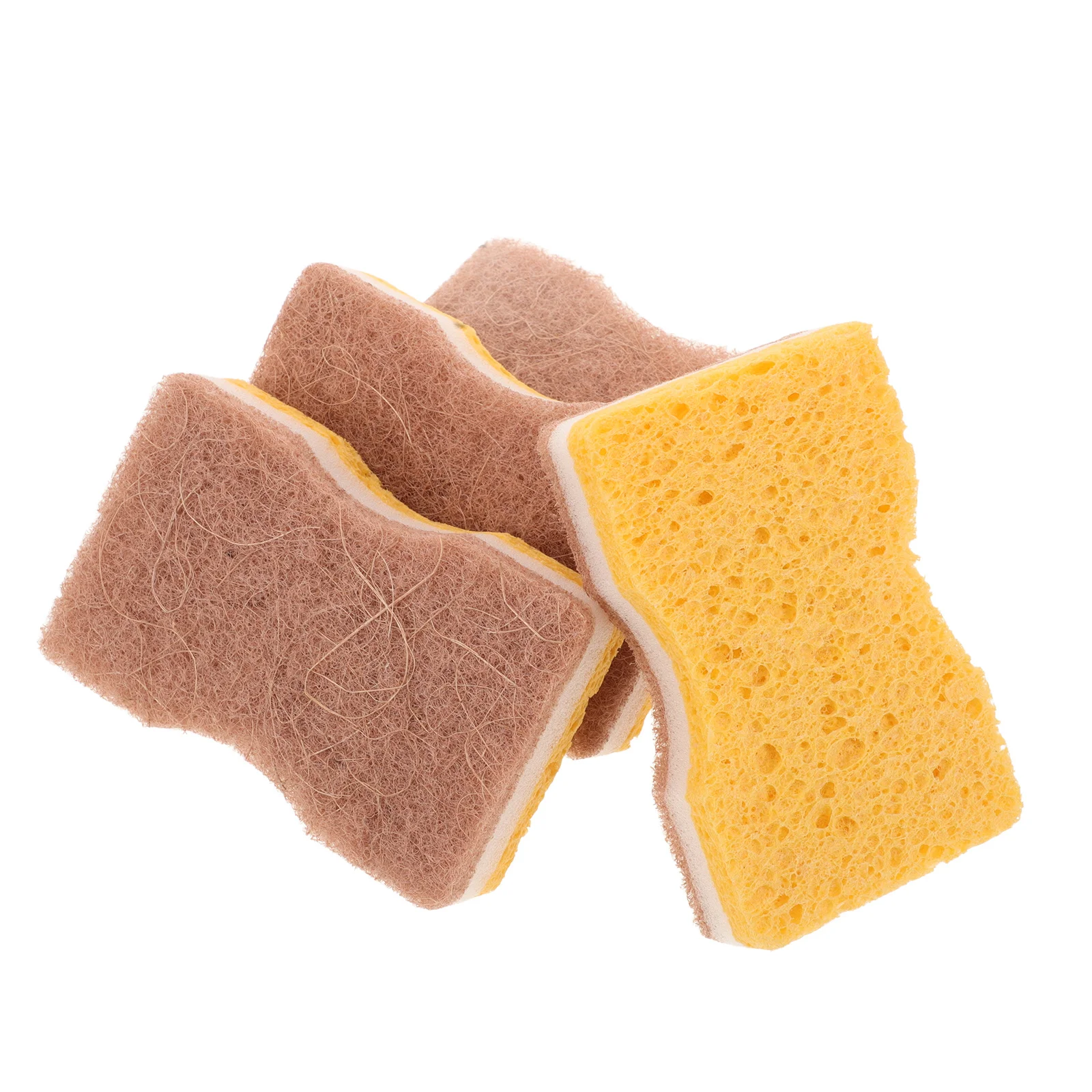 

4Pcs Dishwashing Sponge Natural Cellulose Reusable Oil Resistant Highly Absorbent Kitchen Cleaning Cloth Fast Drying
