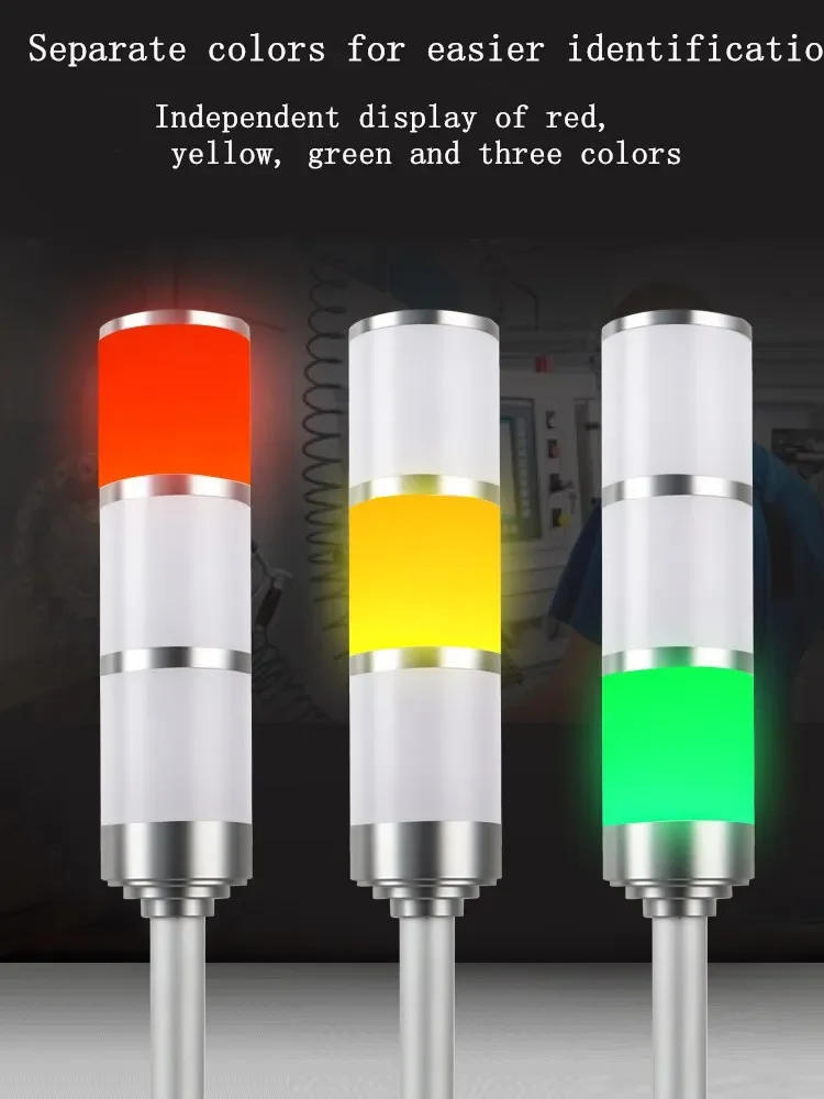 High Grand Aluminum Industrial Multilayer Stack light 3 layer Red Shiny Fold LED Signal Tower Alarm caution lamp With Buzzer
